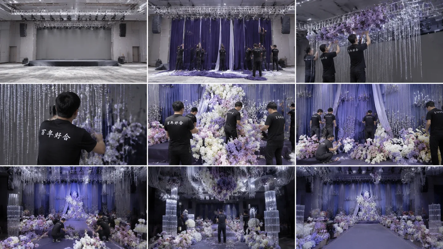婚礼搭建视频流程素材